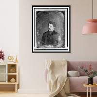 Unidentified man, about 30 years of age, head-and-shoulders portrait, three-quarters to the left, with mustache Classic, Historic Print