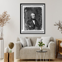 Unidentified man, about 30 years of age, head-and-shoulders portrait, three-quarters to the right, with slight beard, Antique Print