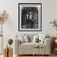 Unidentified man in Middle Eastern costume with arm around boy, full-length portrait - 2, Vintage Print