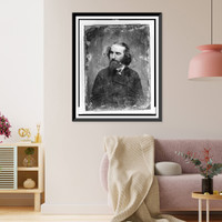 Caleb Lyon, head-and shoulders portrait, three-quarters to the left, with beard, Vintage Print