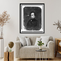 Unidentified man, about 30 years of age, head-and-shoulders portrait, three-quarters to the left, with chin whiskers, Vintage Wall Art