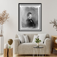 Historic Framed Print, [Edwin Forrest, head-and-shoulders portrait, facing right],  17-7/8" x 21-7/8"
