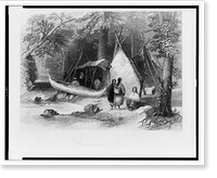 Wigwam in the forest.W.H. Bartlett ; Wellstood & Whiting, Antique Wall Art