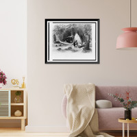 Wigwam in the forest.W.H. Bartlett ; Wellstood & Whiting, Antique Wall Art