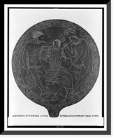 Historic Framed Print, Odysseus attacking Circe, Etruscan mirror - New York.F. Eudell.,  17-7/8" x 21-7/8"