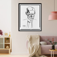 Historic Framed Print, A Pen-and-ink sketch of T.S. Eliot by Wyndham Lewis,  17-7/8" x 21-7/8"