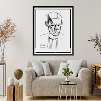 Historic Framed Print, A Pen-and-ink sketch of T.S. Eliot by Wyndham Lewis,  17-7/8" x 21-7/8"