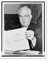 Historic Framed Print, [Sen. John W. Bricker, half-length portrait, seated at desk, facing slightly left, testifying before Senate Judiciary subcommittee],  17-7/8" x 21-7/8"