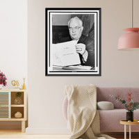 Historic Framed Print, [Sen. John W. Bricker, half-length portrait, seated at desk, facing slightly left, testifying before Senate Judiciary subcommittee],  17-7/8" x 21-7/8"