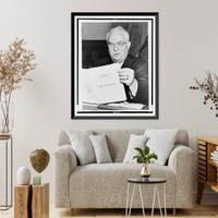 Historic Framed Print, [Sen. John W. Bricker, half-length portrait, seated at desk, facing slightly left, testifying before Senate Judiciary subcommittee],  17-7/8" x 21-7/8"
