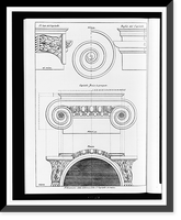 Architectural drawing for an Ionic capital, Vintage Print