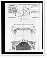 Architectural drawing for an Ionic capital, Vintage Print