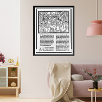 Knights, some on horseback, in hand-to-hand combat, Vintage Wall Art