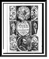 Title page and frontispiece to Natural magick. wherein are set forth all the riches and delights of the natural sciences" with portrait of the author and other scenes", Antique Wall Art