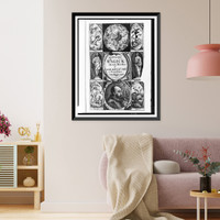 Title page and frontispiece to Natural magick. wherein are set forth all the riches and delights of the natural sciences" with portrait of the author and other scenes", Antique Wall Art