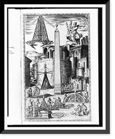 Obelisk at the Circus Nero prior to its relocation to the Piazza of Saint Peter in Rome, Vintage Poster