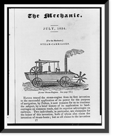 Amphibious steam powered carriage and paddle boat designed by Oliver Evans Classic, Vintage Poster