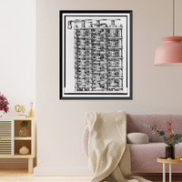 Historic Framed Print, [Section of Charles Babbage's calculating machine],  17-7/8" x 21-7/8"