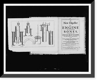 Engraved frontispiece showing pressure cookers opposite the title page to a book suggesting the use of steam as a force to drive an engine Classic, Historic Reproduction