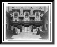 Center part of facade of home of Edmund Cogswell Converse, Greenwich, Connecticut, Antique Print