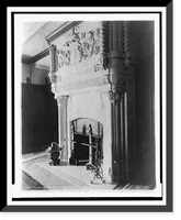 Fireplace, with words In Deo solo coneido", in home of Edmund Cogswell Converse, Greenwich, Connecticut", Historic Reproduction
