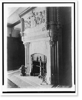 Fireplace, with words In Deo solo coneido", in home of Edmund Cogswell Converse, Greenwich, Connecticut", Historic Reproduction