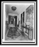 Hallway, with Oriental urn at right, in home of Edmund Cogswell Converse, Greenwich, Connecticut, Antique Print