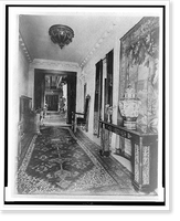 Hallway, with Oriental urn at right, in home of Edmund Cogswell Converse, Greenwich, Connecticut, Antique Print