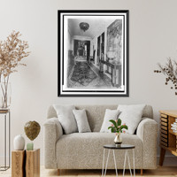 Hallway, with Oriental urn at right, in home of Edmund Cogswell Converse, Greenwich, Connecticut, Antique Print