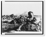 A First aid instructor, Nina Kuranova, tending a badly wounded soldier, in the thick of the fighting on the Leningrad front, Historic Reproduction