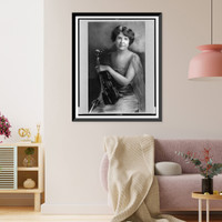 Historic Framed Print, [Maud Powell, three-quarter length portrait, seated, facing front, holding violin],  17-7/8" x 21-7/8"