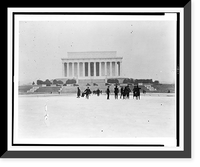Historic Framed Print, [People ice skating on Reflecting Pool, with Lincoln Memorial in background, Washington, D.C.],  17-7/8" x 21-7/8"