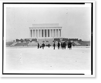 Historic Framed Print, [People ice skating on Reflecting Pool, with Lincoln Memorial in background, Washington, D.C.],  17-7/8" x 21-7/8"