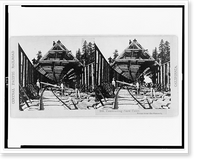 Historic Framed Print, Constructing snow cover. Scene near the summit,  17-7/8" x 21-7/8"