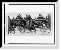 Historic Framed Print, Constructing snow cover. Scene near the summit,  17-7/8" x 21-7/8"