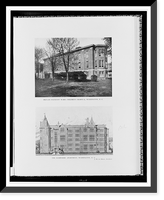 Historic Framed Print, Private patients' ward, Children's Hospital, Washington, D.C. ; The Hampshire Apartment, Washington, D.C.,  17-7/8" x 21-7/8"