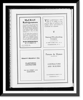 Advertisements for McCray Refrigerator Co., National Woodworking Company, Krafft-Murphy Co., and Parsons & Hyman Incorporated Classic, Vintage Print