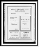 Advertisements for Maine & New Hampshire Granite Corporation, Edward W. Minte Co., Rudolph & West Co., Ludowici-Celadon Co., and S.H. Pomeroy Co, Vintage Print