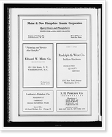 Advertisements for Maine & New Hampshire Granite Corporation, Edward W. Minte Co., Rudolph & West Co., Ludowici-Celadon Co., and S.H. Pomeroy Co, Vintage Print