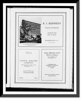 Advertisements for R. I. Kennedy, concrete construction, Capital Electric Company, and Allen, Mitchell & Co., machinists and engineers, Vintage Wall Art