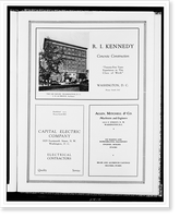 Advertisements for R. I. Kennedy, concrete construction, Capital Electric Company, and Allen, Mitchell & Co., machinists and engineers, Vintage Wall Art