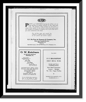 Advertisements for Du Pont paints, O. W. Ketcham, terra cotta and brick, and P. F. Brandstedt, sheet metal, Vintage Wall Art