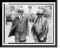 President Coolidge and Secretary of State Frank Kellogg, as they appeared arriving at the summer white house for a conference, Paul Smiths, New York Classic, Antique Poster