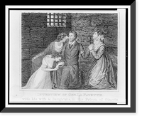 Interview of Gen. Lafayette with his wife & daughters in the prison of Olmutz, Antique Print