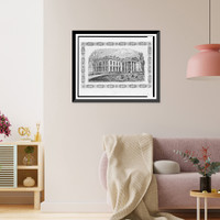 Exterior of the White House, Washington, D.C..H.H. Nichols, sc, Antique Print