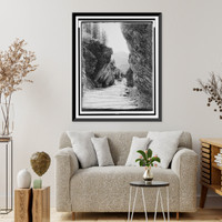 Historic Framed Print, [Bridge at Mystic Lake Gorge, near Bozeman, Montana],  17-7/8" x 21-7/8"