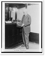 Historic Framed Print, [Emile Berliner, full-length portrait, standing, facing left].Underwood & Underwood.,  17-7/8" x 21-7/8"