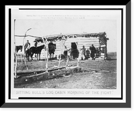 Sitting Bull's log cabin morning of the fight. Sitting Bull's log cabin now on exhibition at World's Fair, Chicago, 1893, owned by Sitting Bull Log Cabin Co., Mandan, North Dakota Classic Wall Art