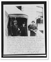 Admiral Tomosaburo Kato, leaving his hotel, on visit to Washington, D.C., for disarmament conference, with his secretary, Yamato Ichihashi, and a member of the Secret Service Antique Wall Art Pri