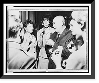 Prime Minister J. Cyrankiewicz, holding cigarette, at a reception for Olympic athletes(?), Vintage Print